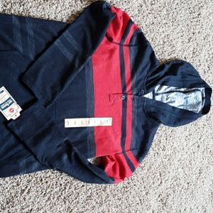 Big boys large long sleeved hooded t shirt